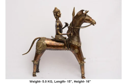 Handicraft Dhokra Horse With Rider