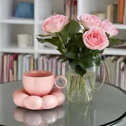 3.8 mm Printed Ceramic Cup Saucer Set
