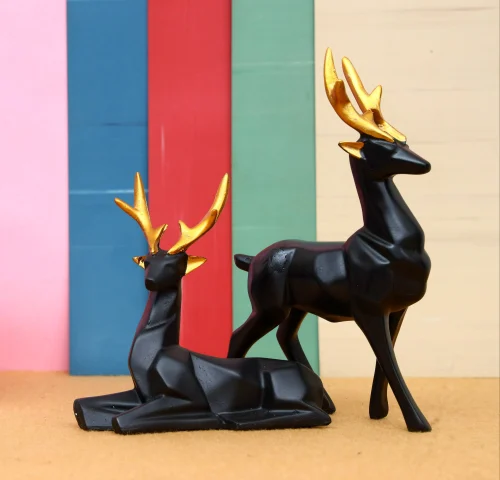 Resin Deer Pair Home Decor