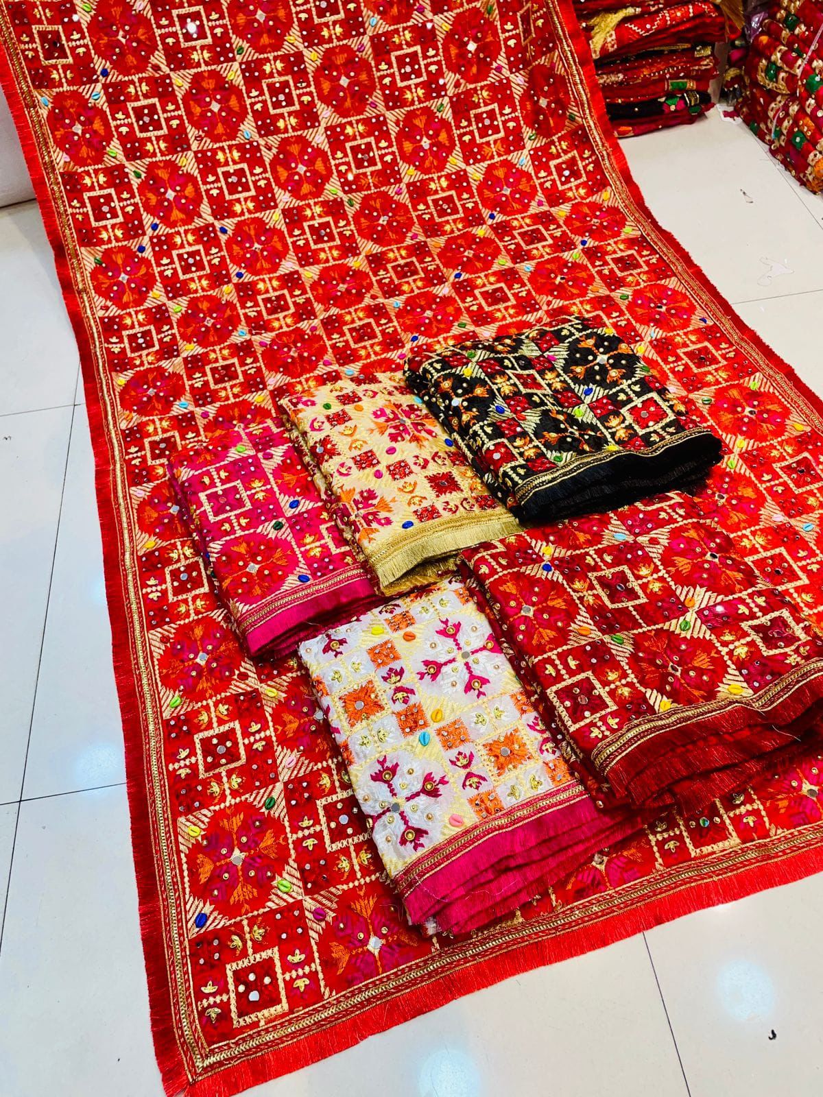 Phulkari Dupatta  Base-Chinon