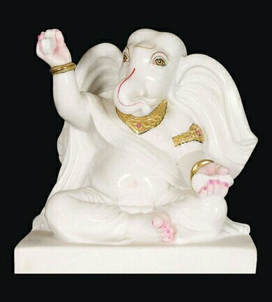 Polishing Premium White Marble Ganesha Statues