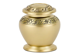 Engraved Brass Urn