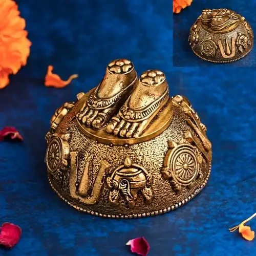 MYN Premium Brass Balaji Charan Paduka 1.5 Inchs