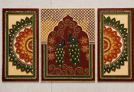 Peacock and Flower Lippan Art