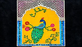 Decorative Peacock Lippan Art