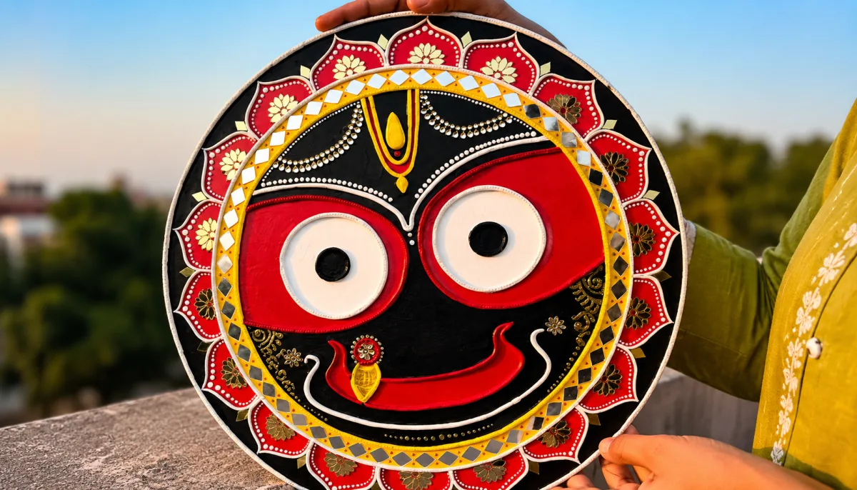 Jagannath Ji inspired Lippan artwork with intricate detailing