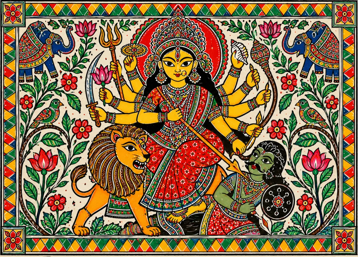 Durga Ji Madhubani Painting