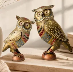 Metal Rajasthani Owl Set(SA004)